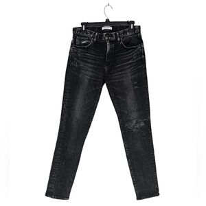 Moussy Vintage High Rise Black Distressed Skinny Ankle Jeans 27 Preowned